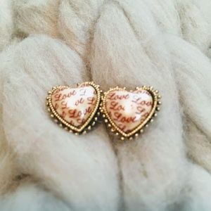 Betsey Johnston Heart Love Earrings